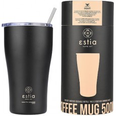 ESTIA 01-23122 COFFEE MUG SAVE THE AEGEAN MIDNIGHT BLACK 0.5LT